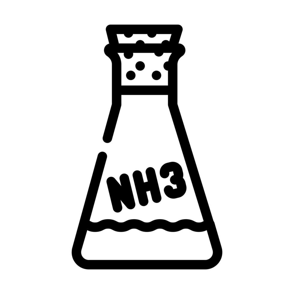 ammonia chemical flask line icon vector illustration