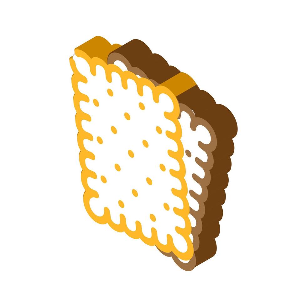 biscuit cookies isometric icon vector illustration