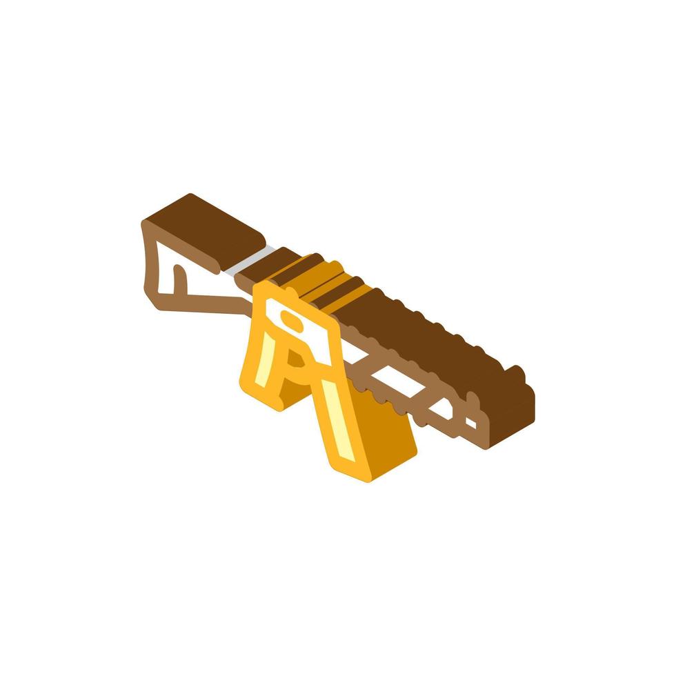 rifle weapon isometric icon vector illustration