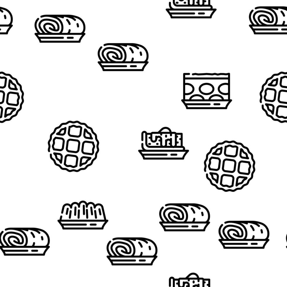 Dessert Delicious Food Vector Seamless Pattern