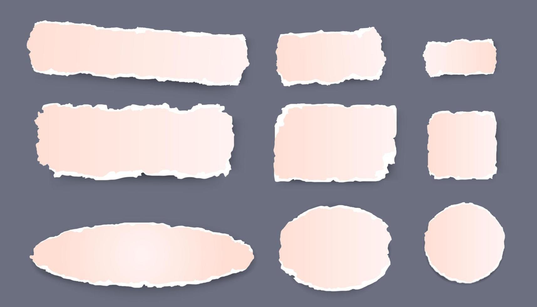 Set of torn ripped paper sheets vector