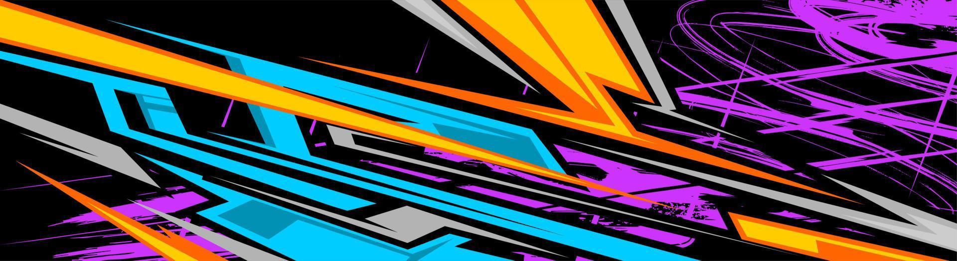 Abstract Car decal design vector. Graphic abstract stripe racing background kit designs for wrap vehicle, race car, rally, adventure and livery vector