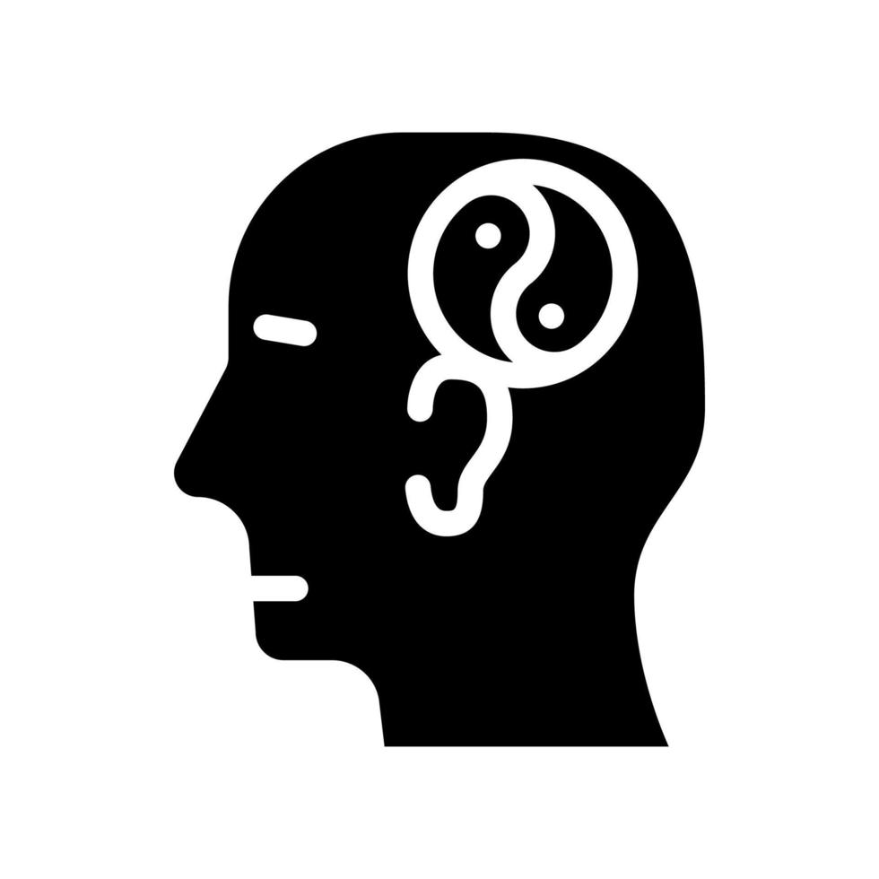 equilibrium psychology glyph icon vector illustration black