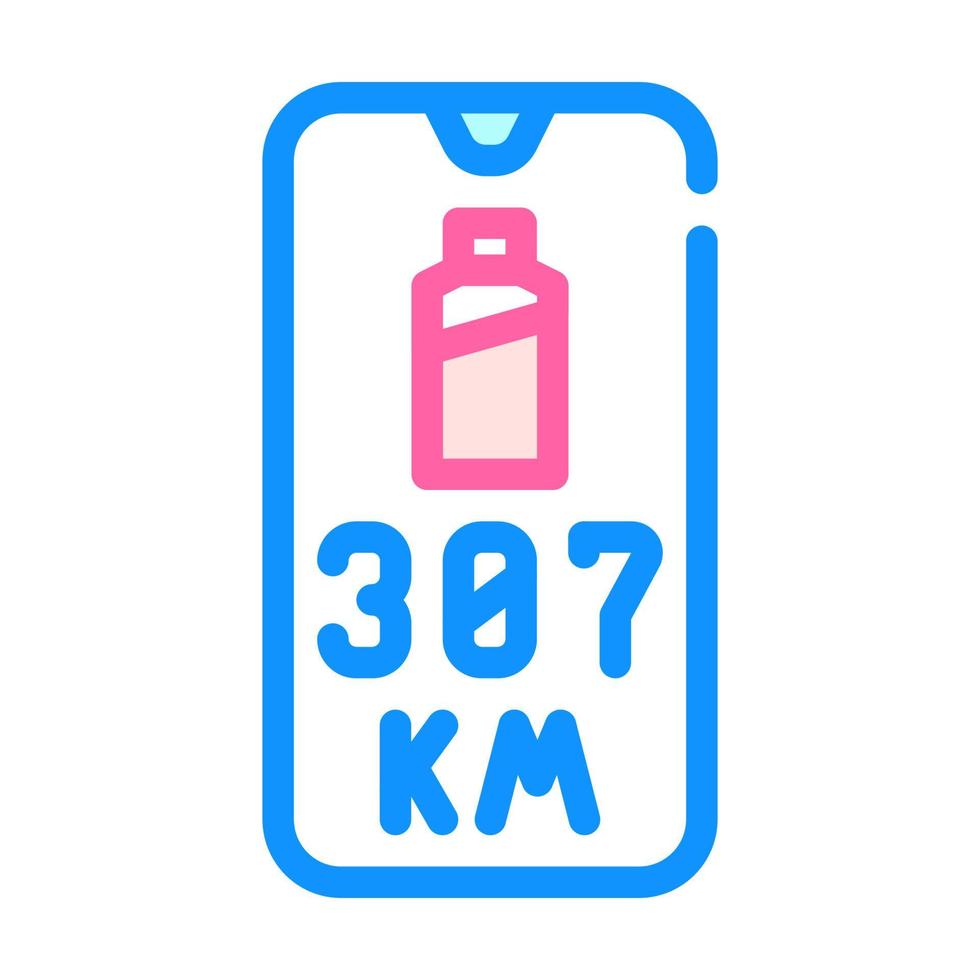 monitoring battery health and charge phone app color icon vector illustration