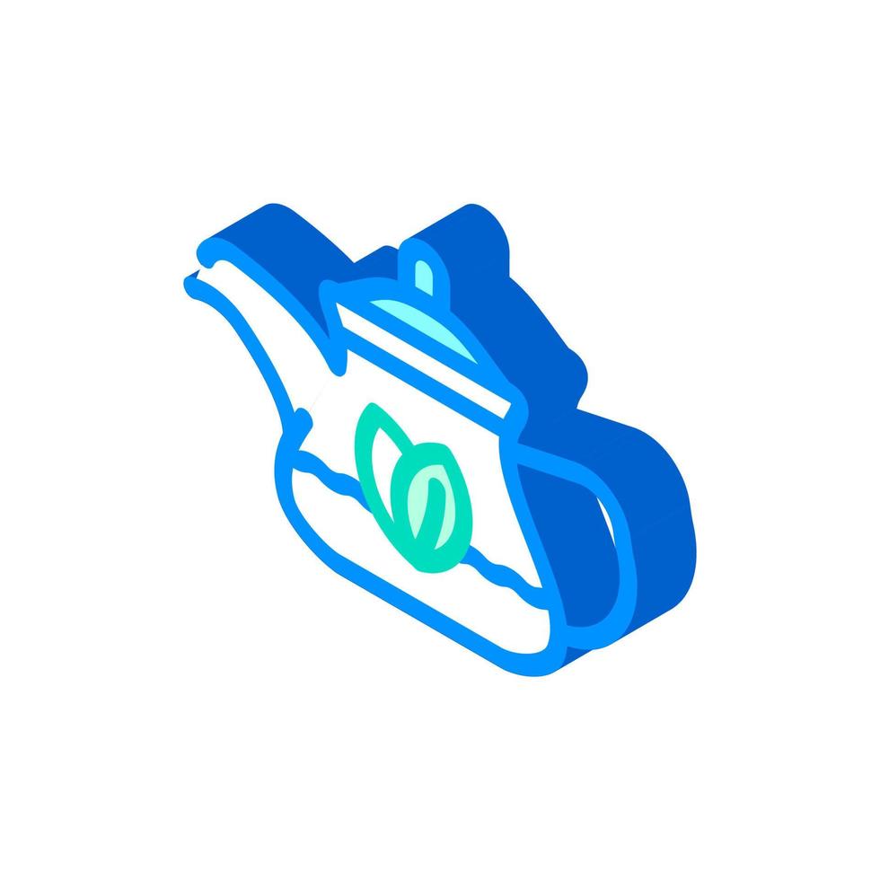 green tea in teapot isometric icon vector illustration