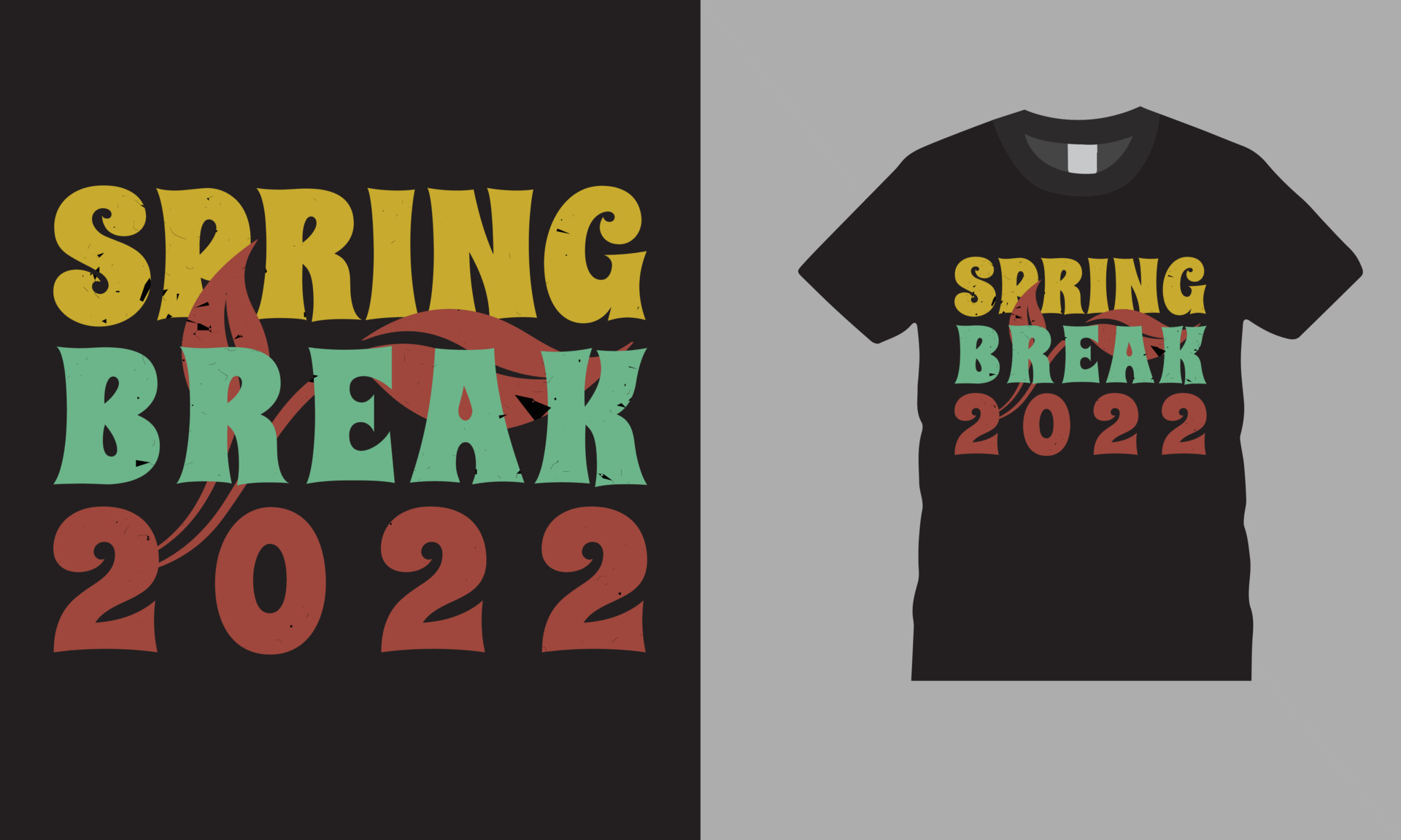 Spring Break T-shirt design retro vintage vector template 8013157