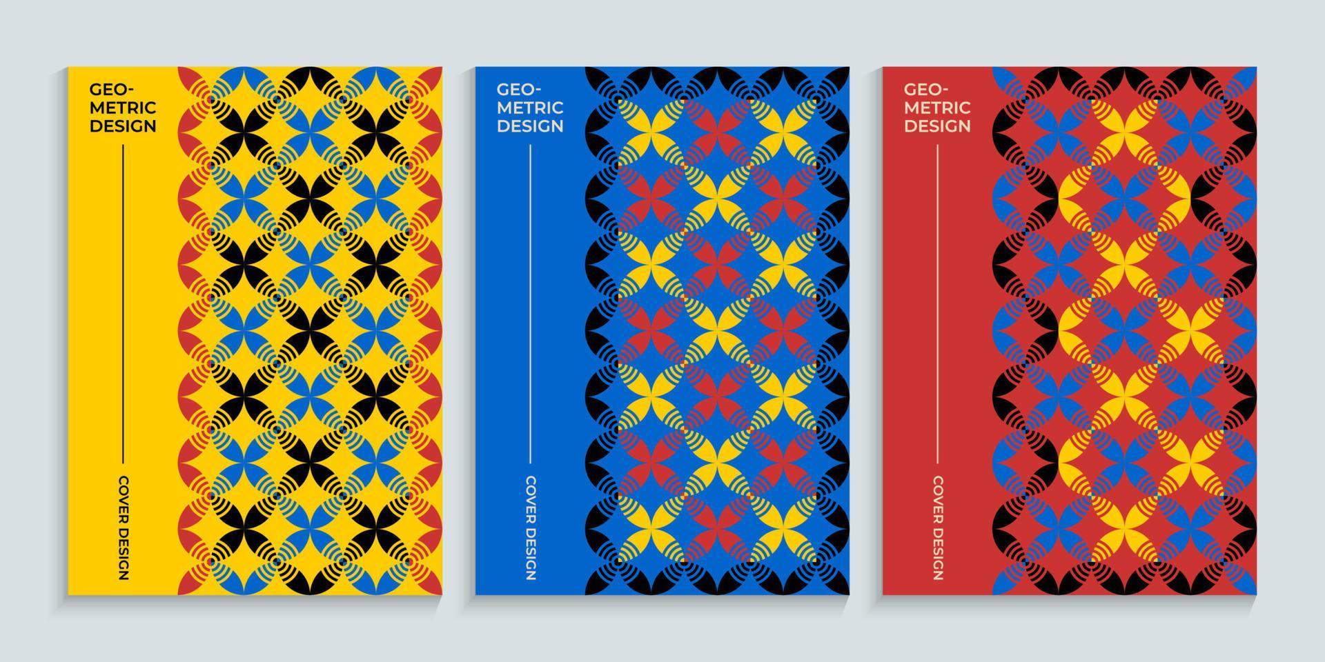 cubiertas de libros geométricos en estilo de diseño retro bauhaus vector