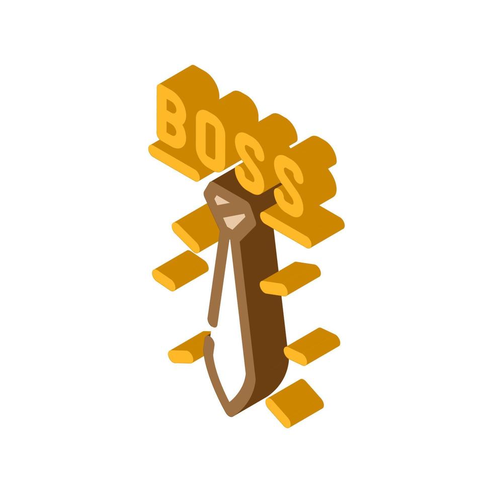 tie boss accessory isometric icon vector illustration