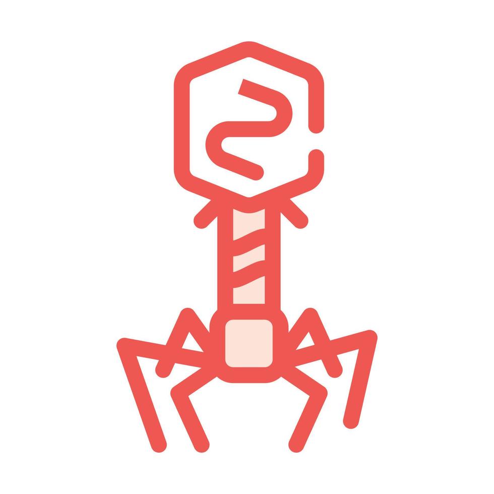 bacteriophage virus color icon vector isolated illustration