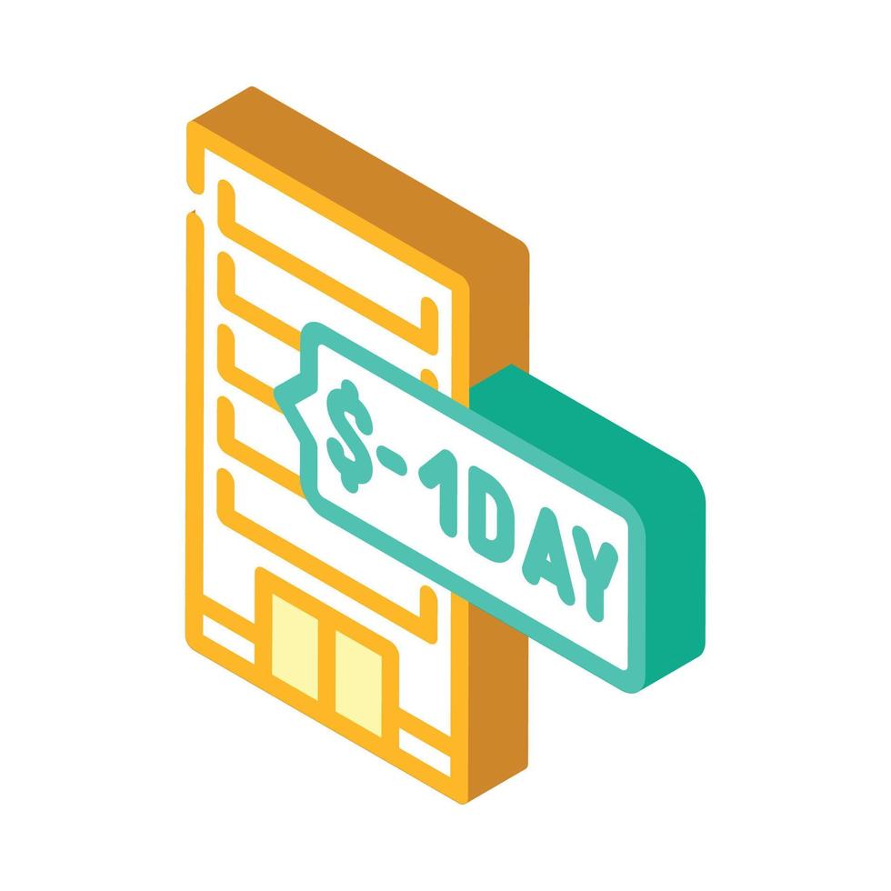 daily rent of housing isometric icon vector illustration