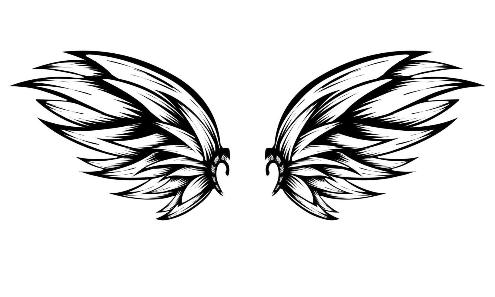 soy un logotipo de diseño de alas de pájaro en blanco y negro vector