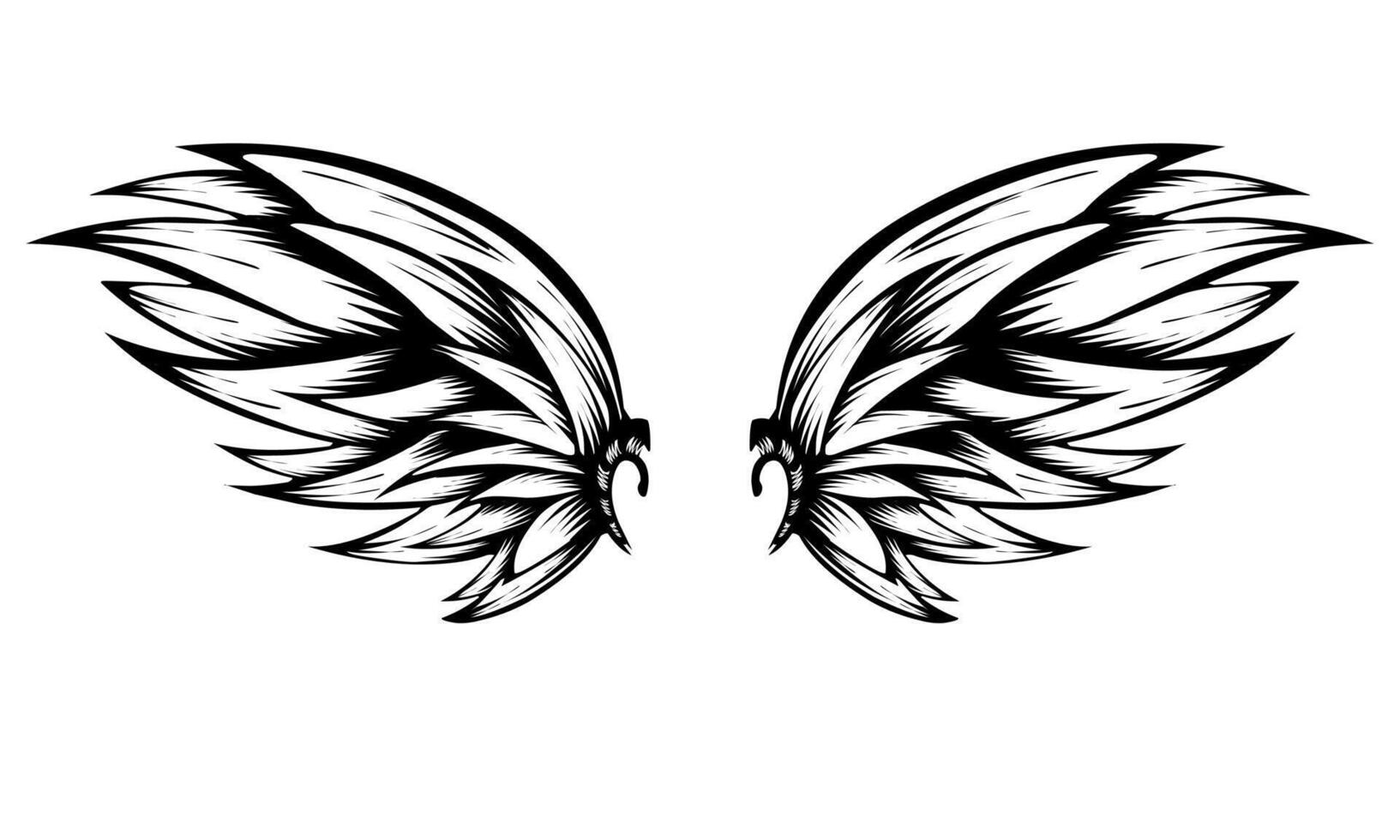 I'm Black and white bird wings design logo vector
