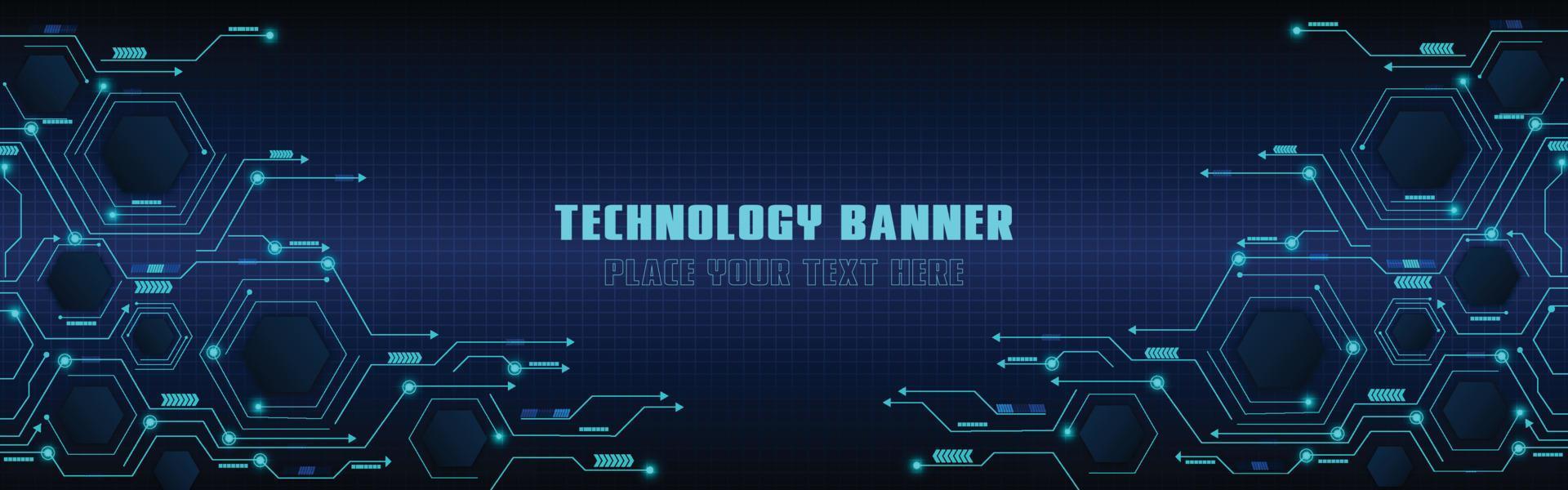 concepto de tecnología para plantilla de banner web o folleto, color azul. vector