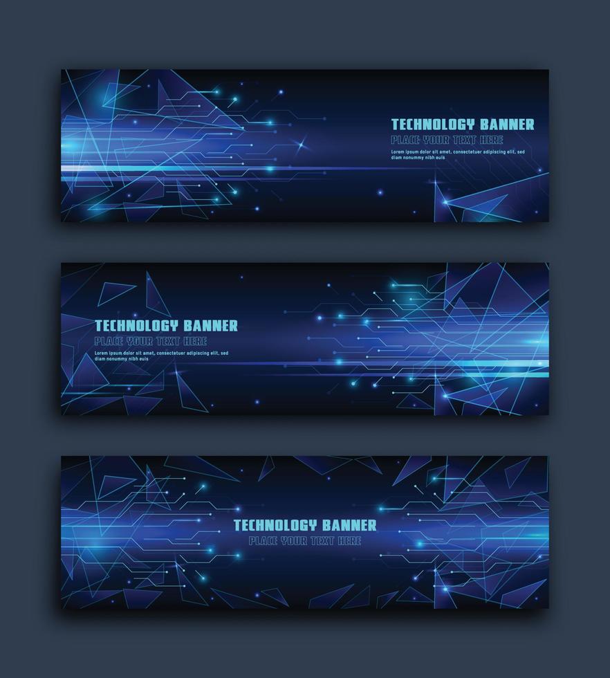 technology concept for web banner template or brochure , Blue colour. vector