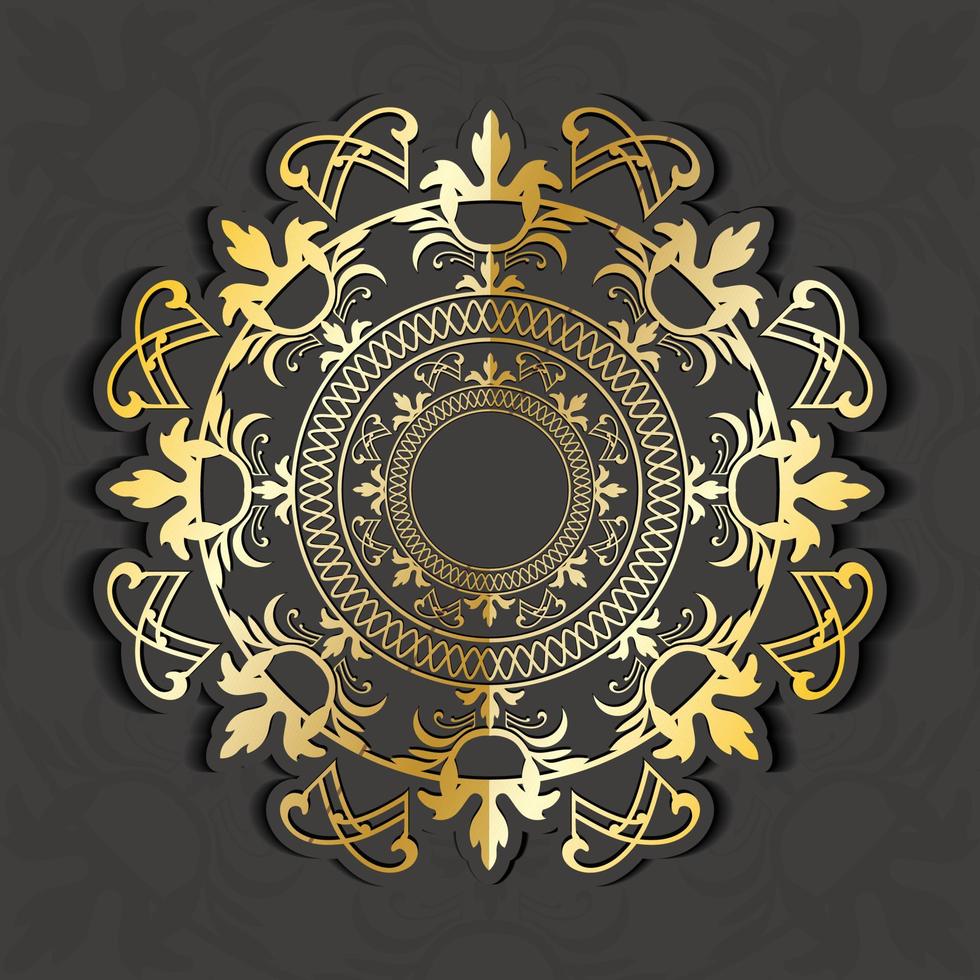 elemento dorado lujo real ornamento circular floral victoriano vector