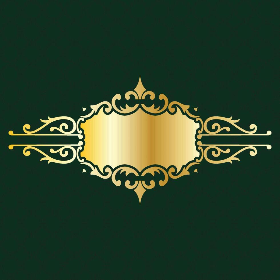 banner label gold luxury royal antique vintage menu plate board border victorian detailed vector