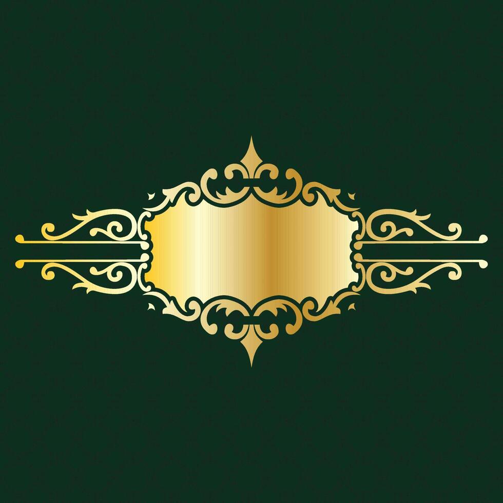 banner label gold luxury royal antique vintage menu plate board border victorian detailed vector