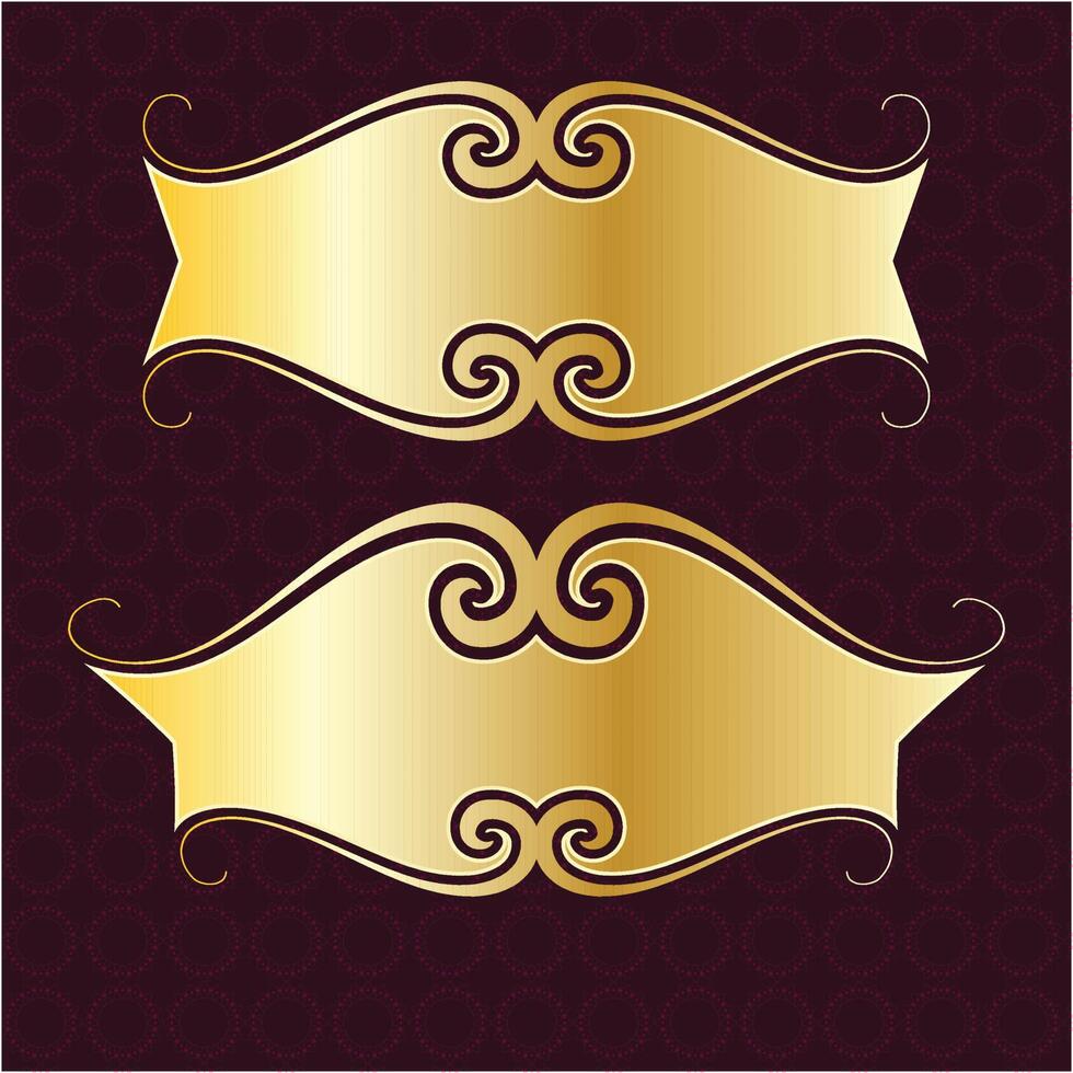 banner label gold luxury royal antique vintage menu plate board border victorian detailed vector