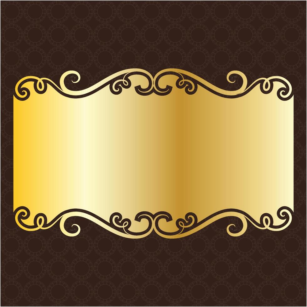 banner label gold luxury royal antique vintage menu plate board border victorian detailed vector