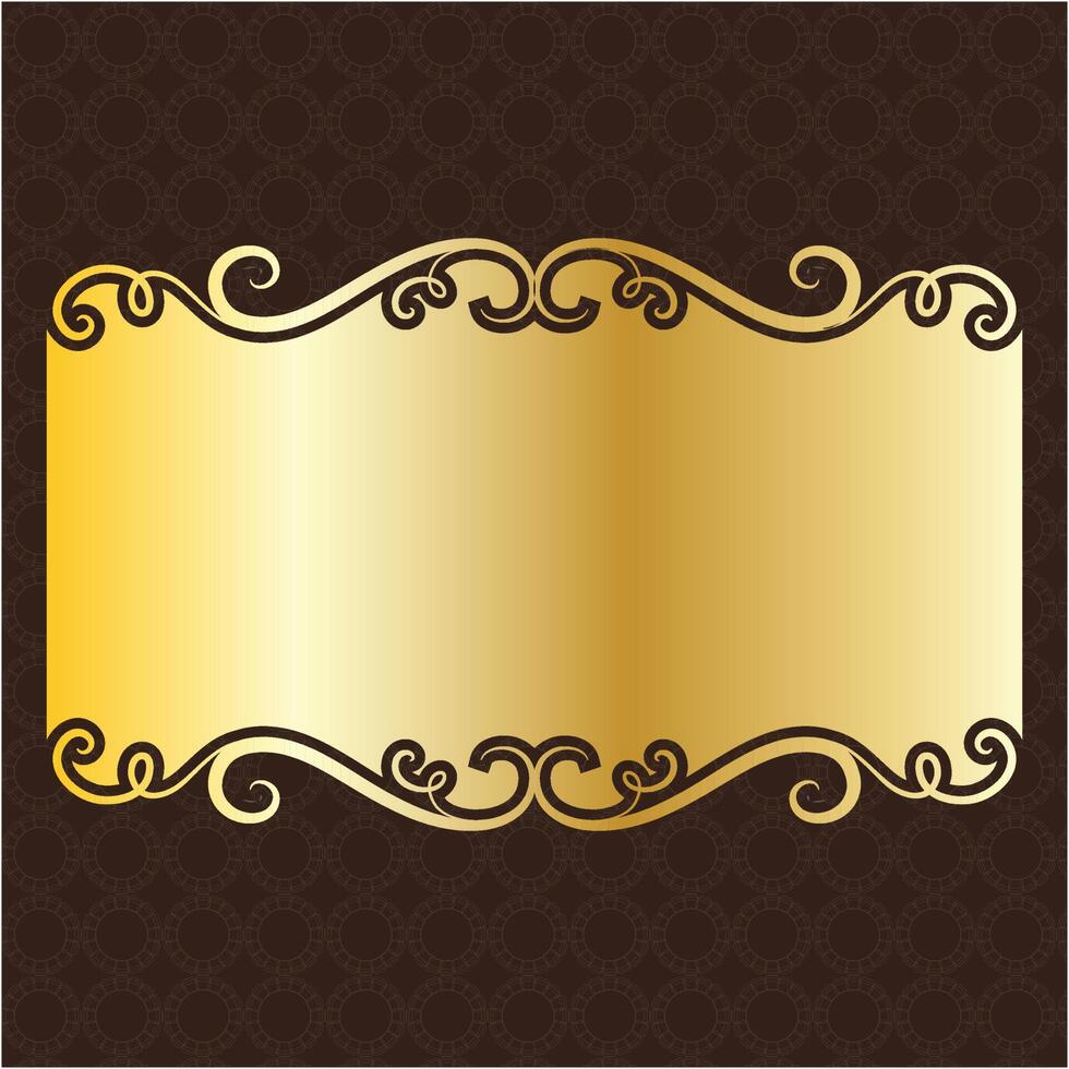 banner label gold luxury royal antique vintage menu plate board border victorian detailed vector