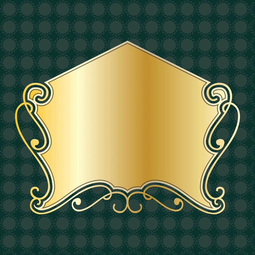 etiqueta banner tablero vector dorado ornamental lujo real victoriano diseño