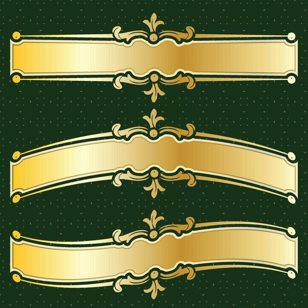 label banner frame background decoration gold luxury royal metal treasure vector