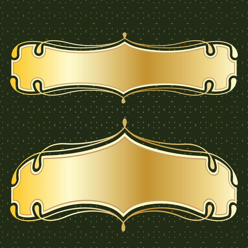 label banner frame background decoration gold luxury royal metal treasure vector