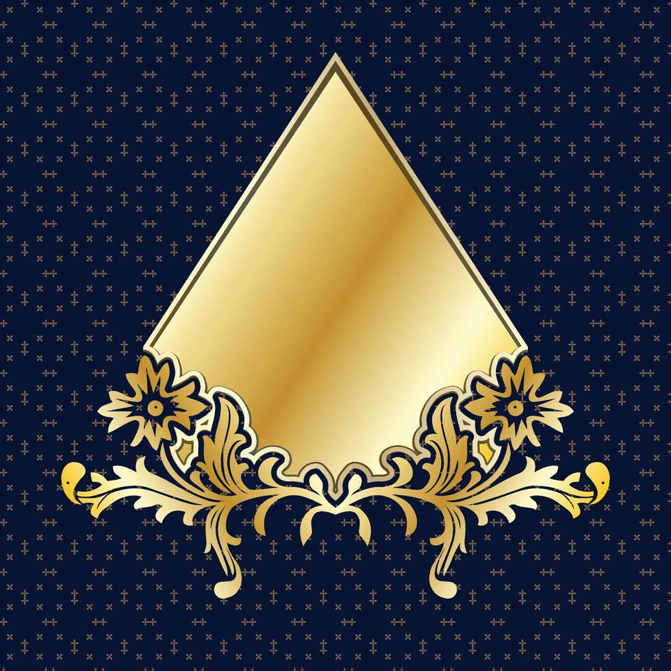 label banner frame background decoration gold luxury royal metal treasure vector