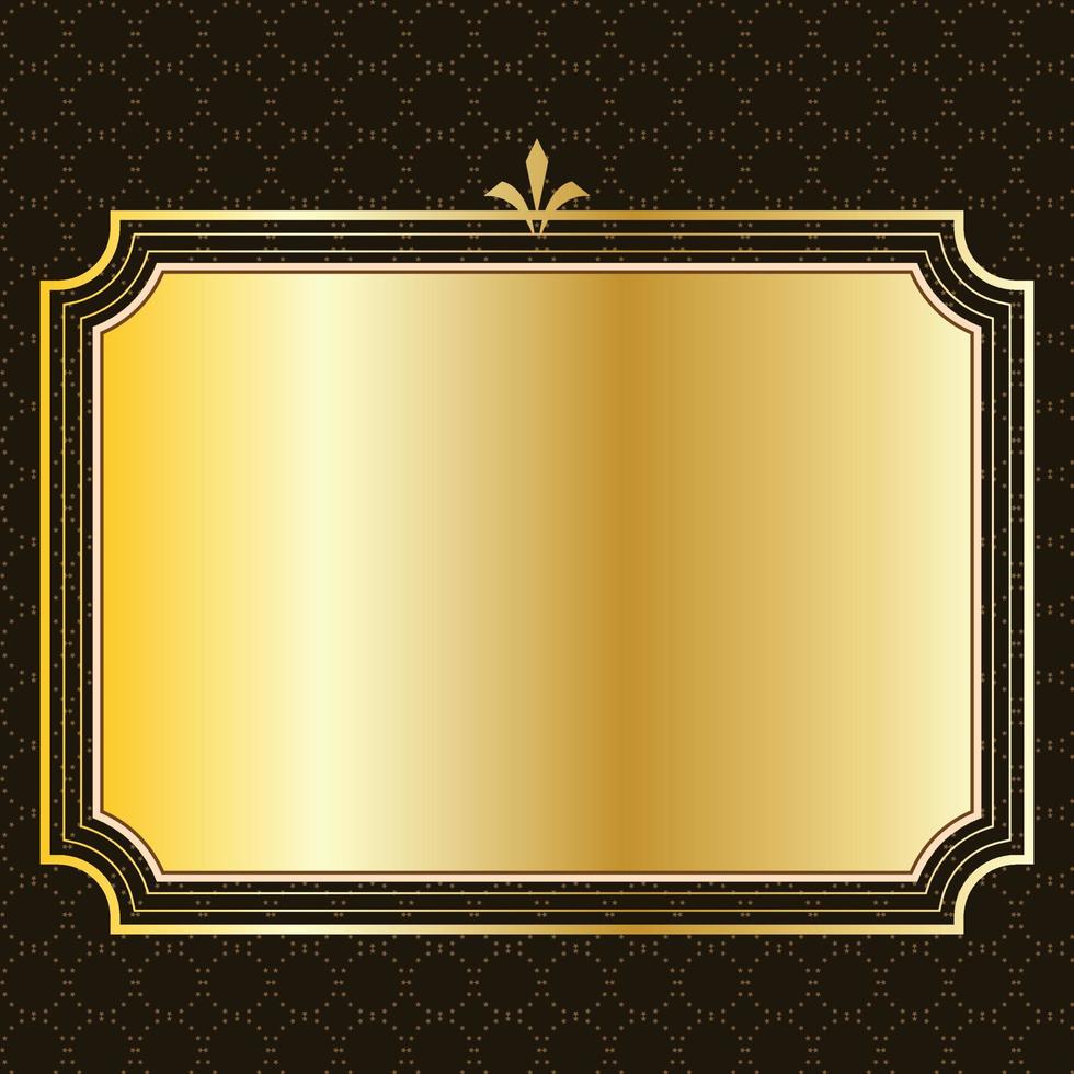 etiqueta banner marco fondo decoración oro lujo real metal tesoro vector