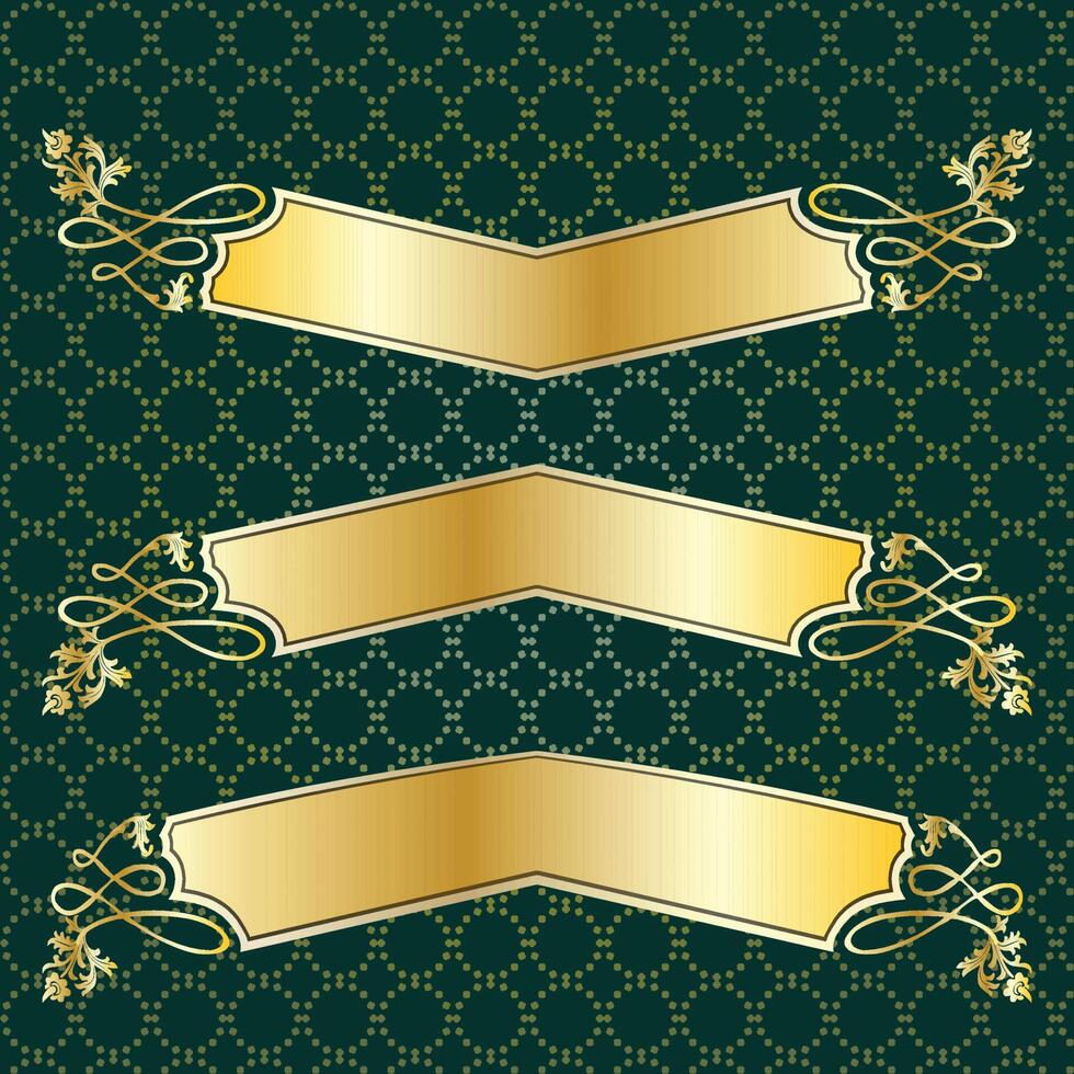 label banner frame background decoration gold luxury royal metal treasure vector