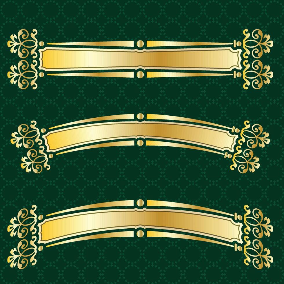label banner frame background decoration gold luxury royal metal treasure vector