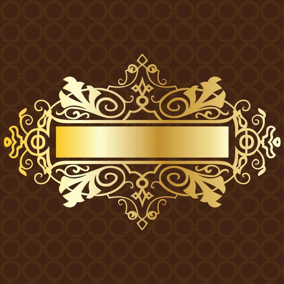 banner label gold luxury royal antique vintage menu plate board border victorian detailed vector
