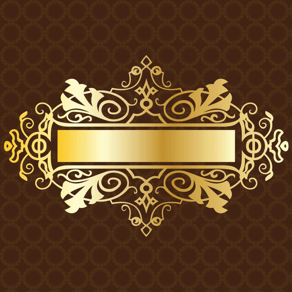 banner label gold luxury royal antique vintage menu plate board border victorian detailed vector