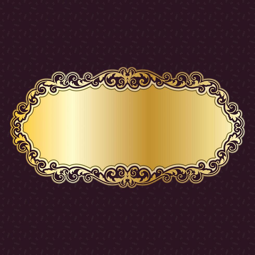 label banner board vector golden ornamental luxury royal victorian design