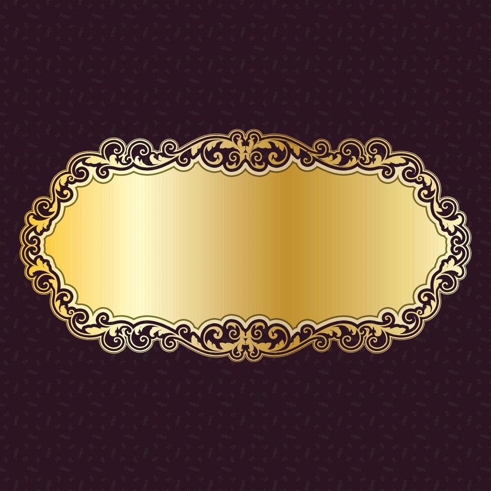 etiqueta banner tablero vector dorado ornamental lujo real victoriano diseño