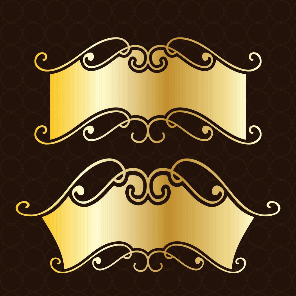 label banner board vector golden ornamental luxury royal victorian design