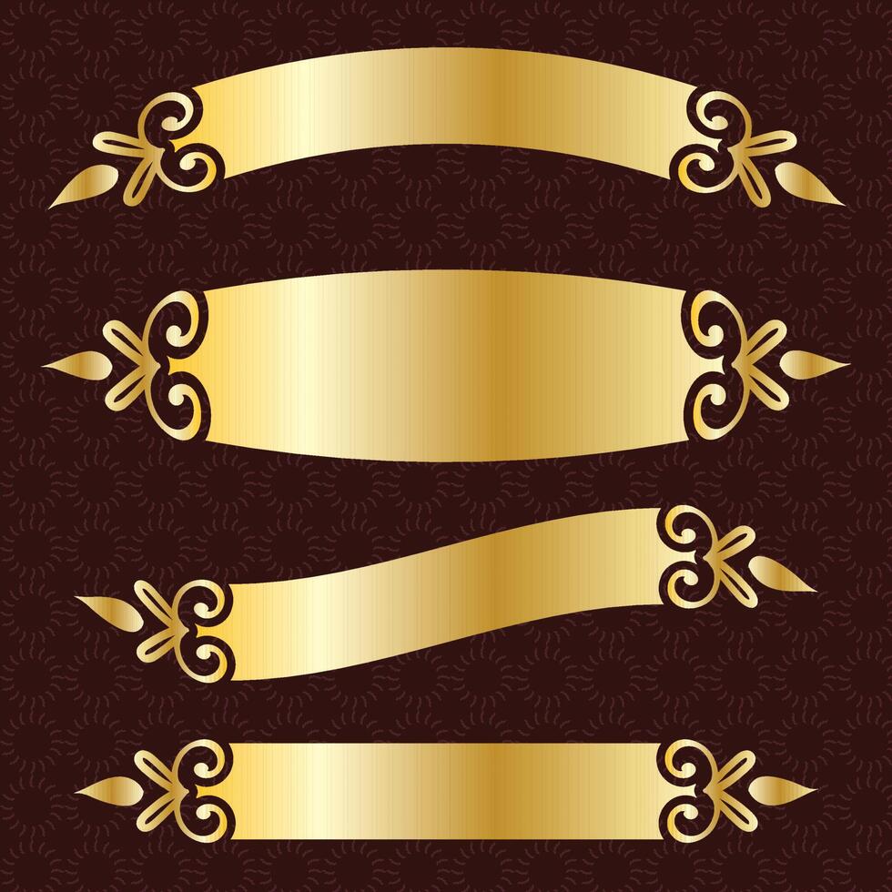 luxury royal banner label antique ornamental golden decorative slab frame border vector