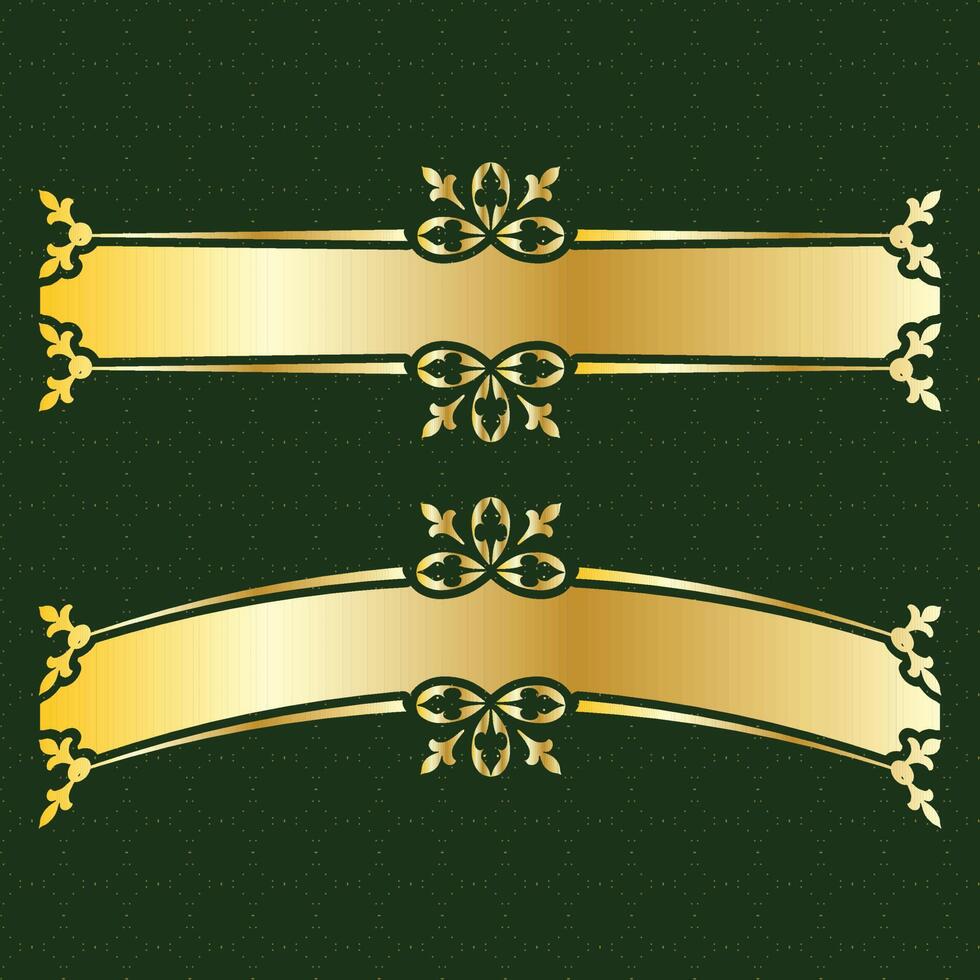 label banner frame background decoration gold luxury royal metal treasure vector