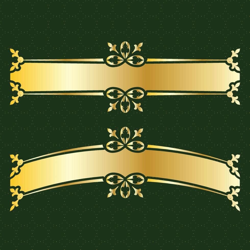 label banner frame background decoration gold luxury royal metal treasure vector