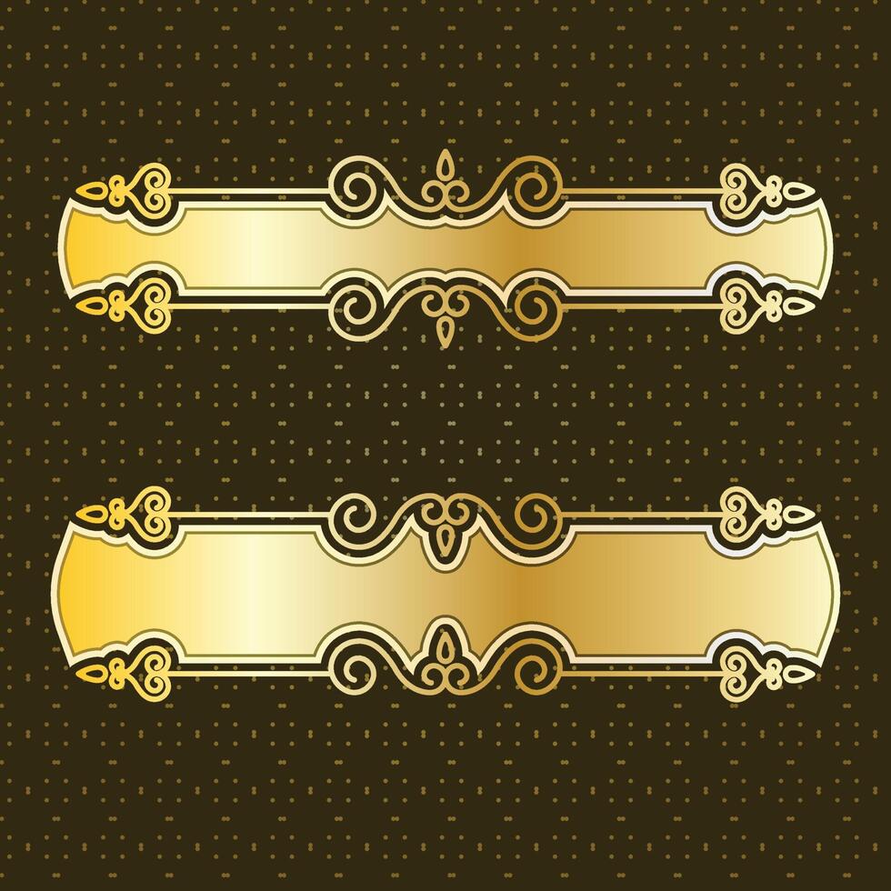 label banner frame background decoration gold luxury royal metal treasure vector