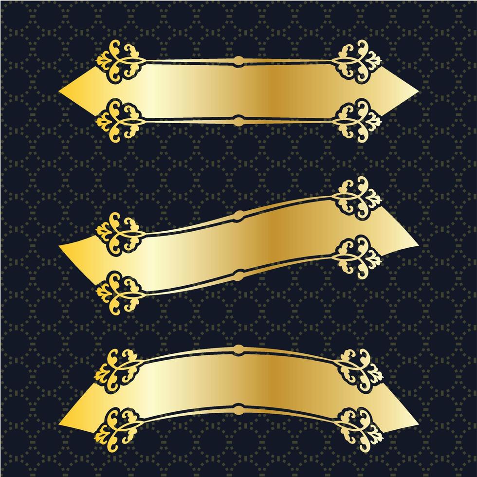 label banner frame background decoration gold luxury royal metal treasure vector