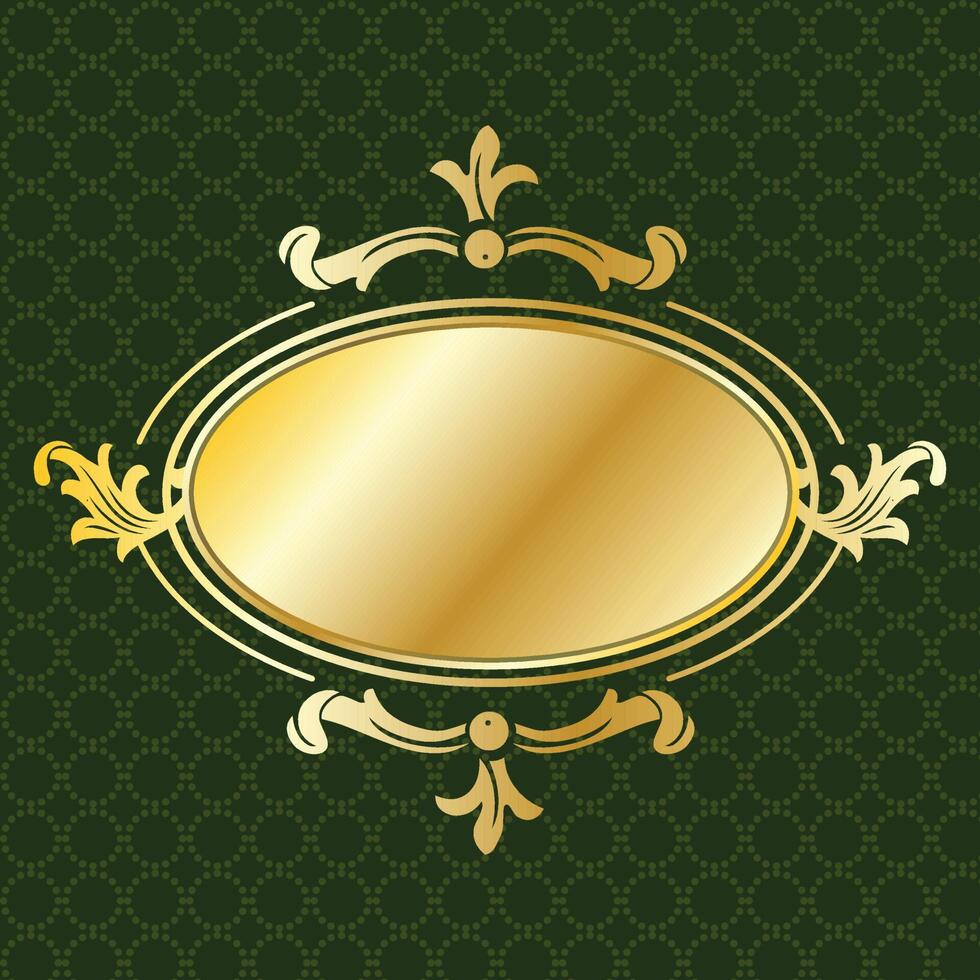 label banner frame background decoration gold luxury royal metal treasure vector