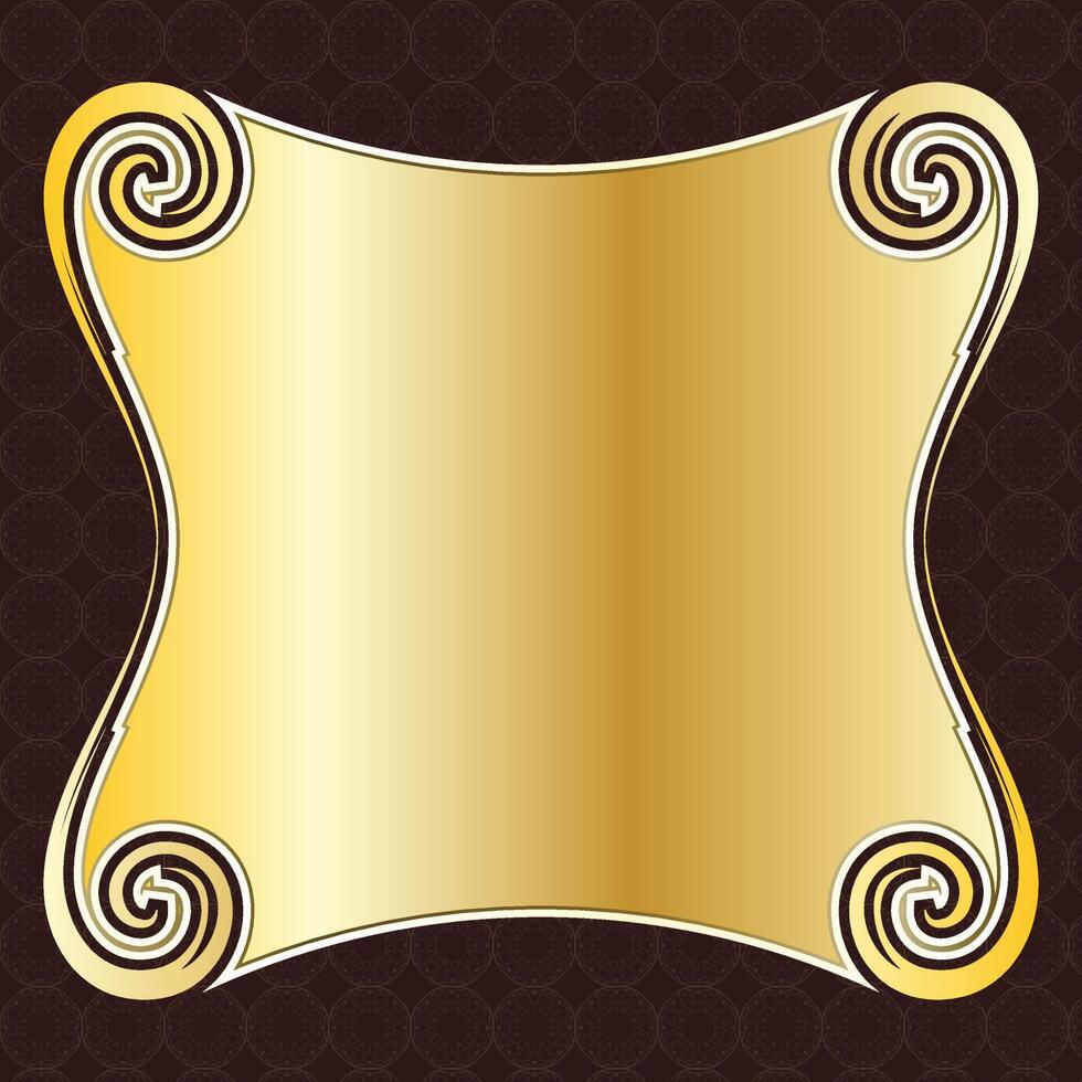 luxury royal decorative banner label board frame golden floral ornamental vector
