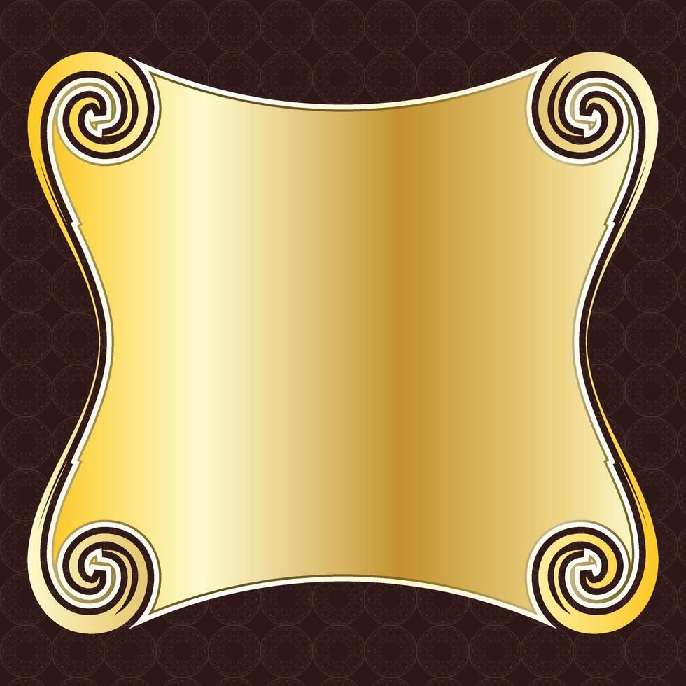 luxury royal decorative banner label board frame golden floral ornamental vector