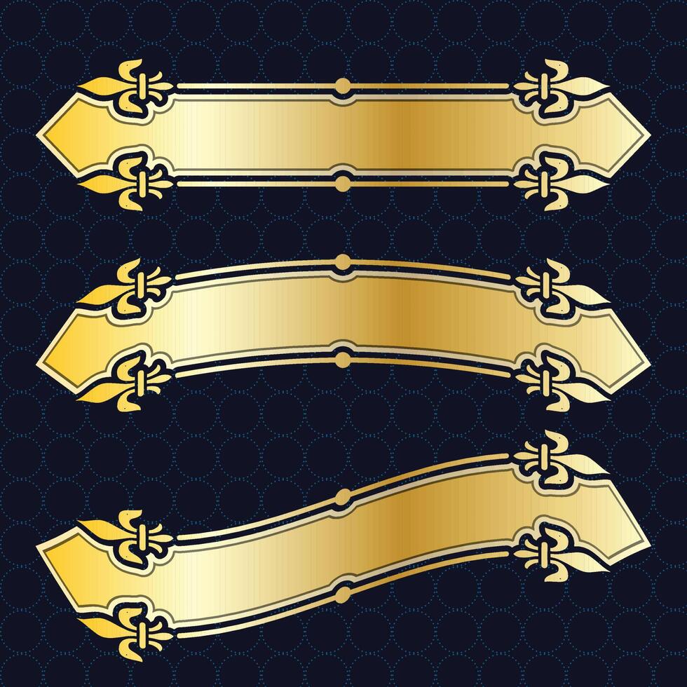 label banner frame background decoration gold luxury royal metal treasure vector