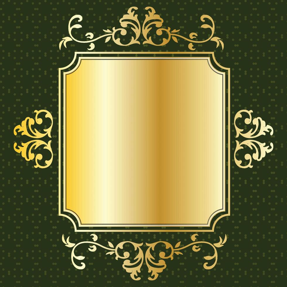 label banner frame background decoration gold luxury royal metal treasure vector