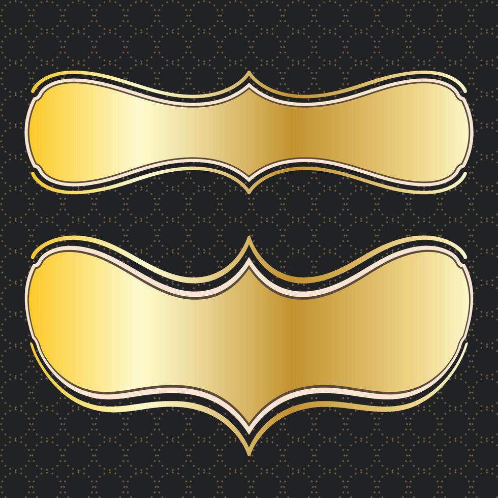 label banner frame background decoration gold luxury royal metal treasure vector