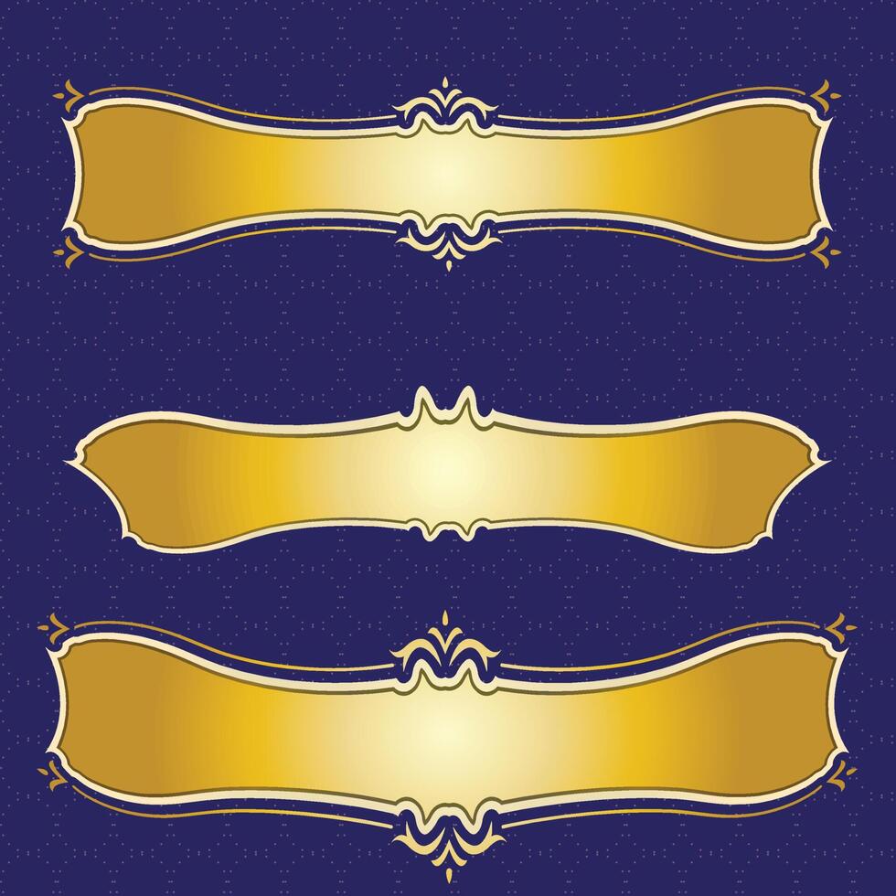 label banner frame background decoration gold luxury royal metal treasure vector