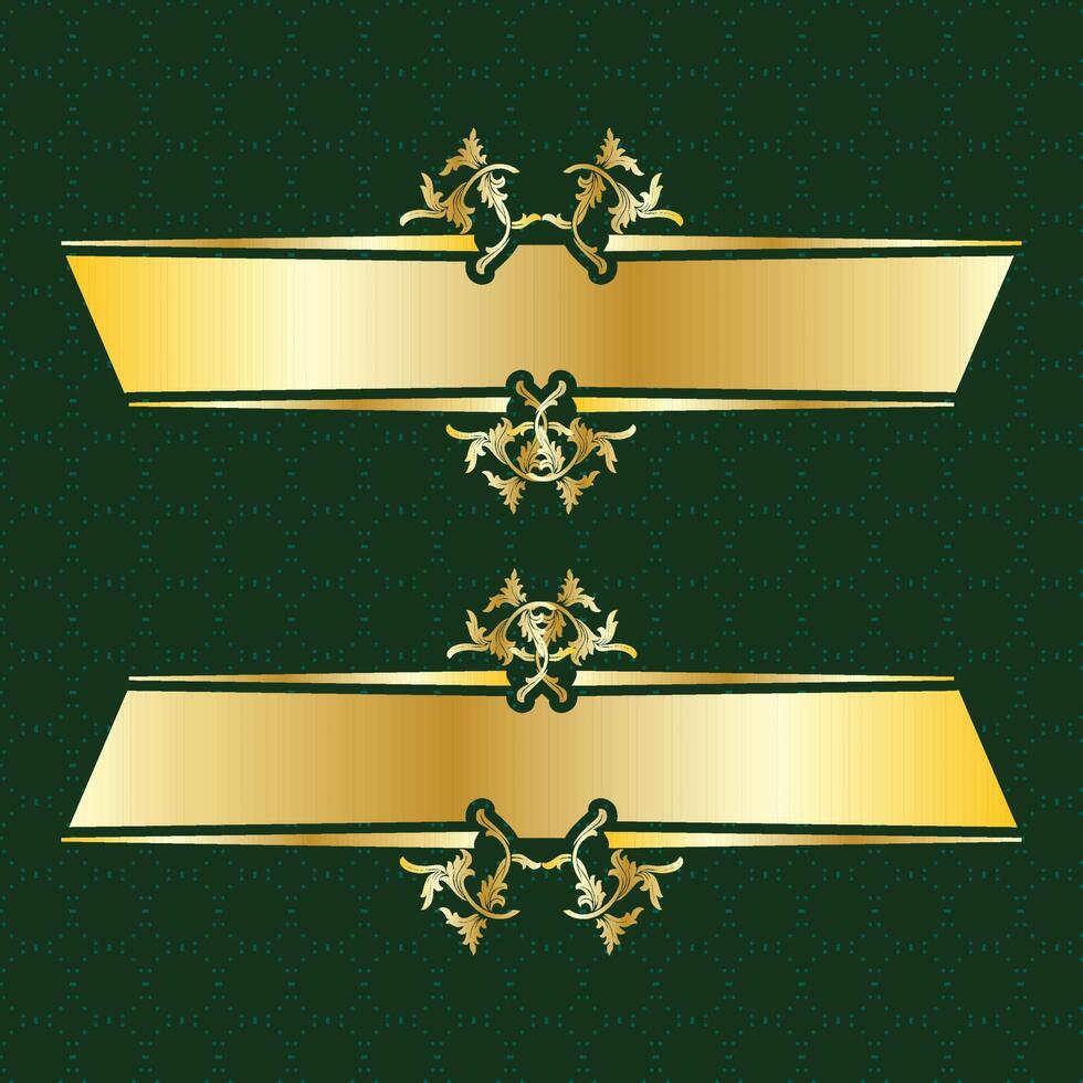 label banner frame background decoration gold luxury royal metal treasure vector