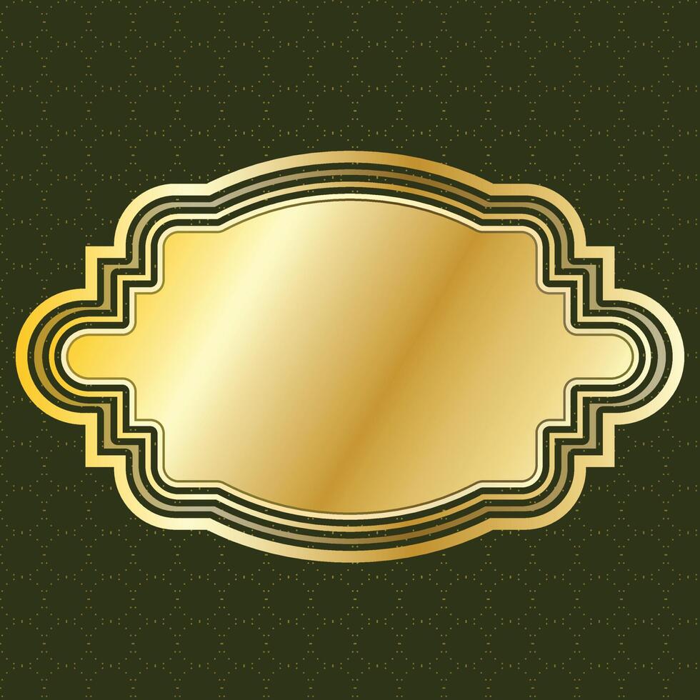 label banner frame background decoration gold luxury royal metal treasure vector